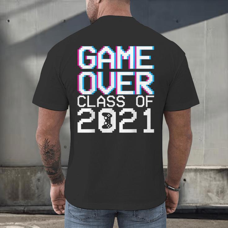 Game Over Class Of 2021 Video Games Graduation Gamer Men's Back Print T-Shirt