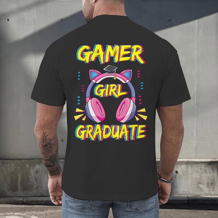 Gamer Girl Graduate Shirt Girls Kids Gamer Graduation Men's Back Print T-Shirt