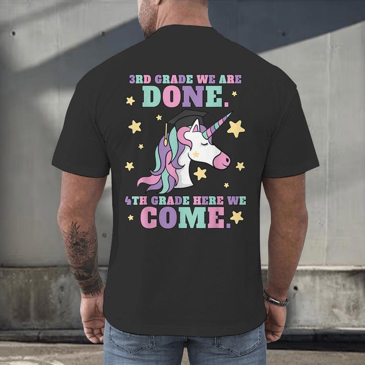 Girls 3rd Grade Graduation Magical Unicorn Men's Back Print T-Shirt
