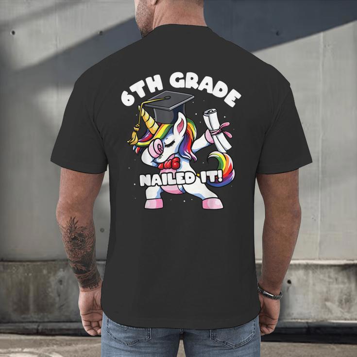 Girls Dabbing Unicorn 6th Sixth Grade Nailed It Graduation Men's Back Print T-Shirt