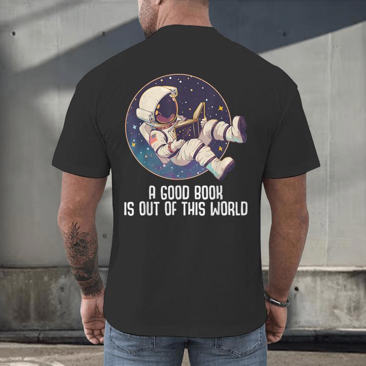 Good Book Is Out Of This World Astronaut Space Men's Back Print T-Shirt