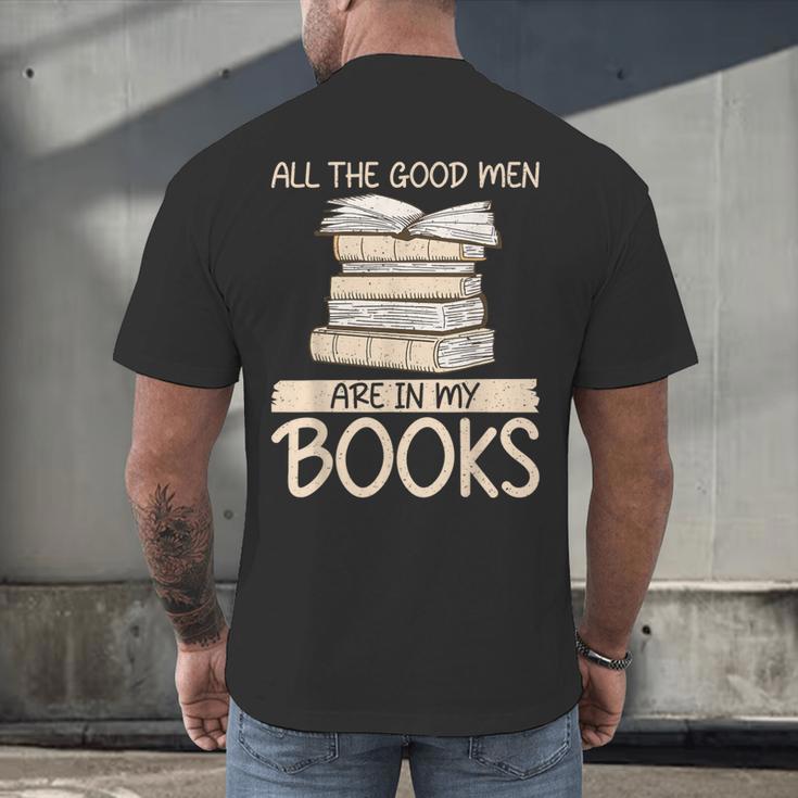 All The Good Men Are In My Books Romance Novel Men's Back Print T-Shirt All The Good Men Are In My Books Romance Novel Men's Back Print T-Shirt