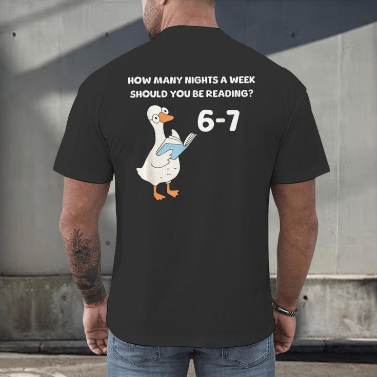 Goose Reading 67 Six Seven Meme Teacher Book Lover Men's Back Print T-Shirt