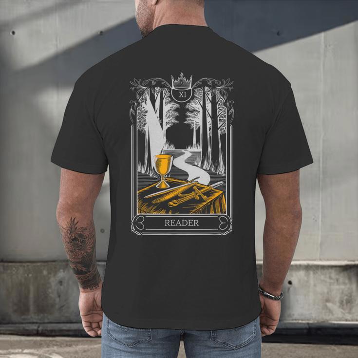 Gothic Book Lover Skeleton Men's Back Print T-Shirt
