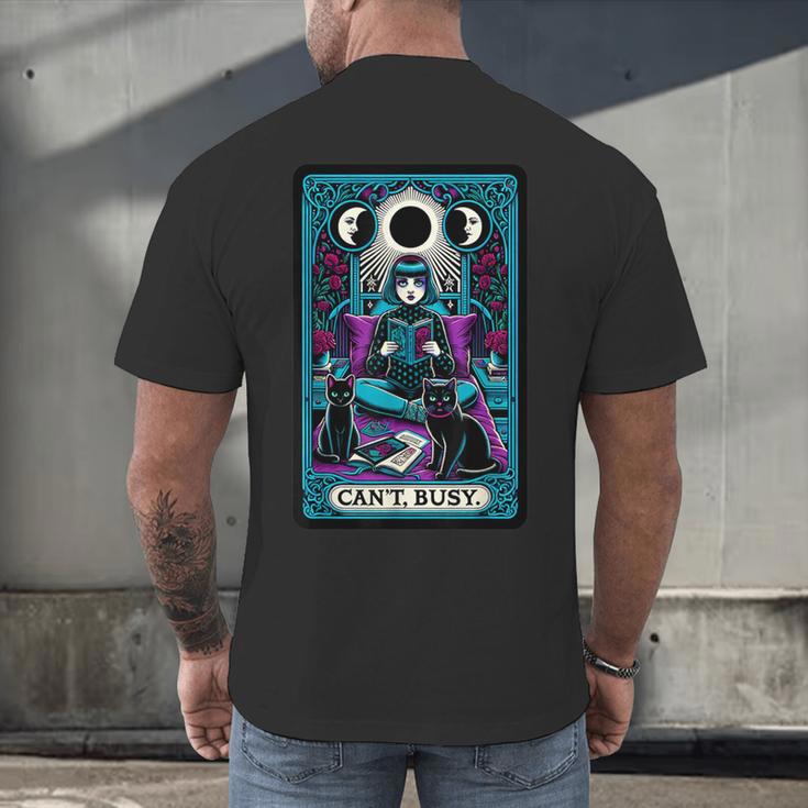 Gothic Girl Tarot Card Introverted Reader And Reading Men's Back Print T-Shirt Gothic Girl Tarot Card Introverted Reader And Reading Men's Back Print T-Shirt
