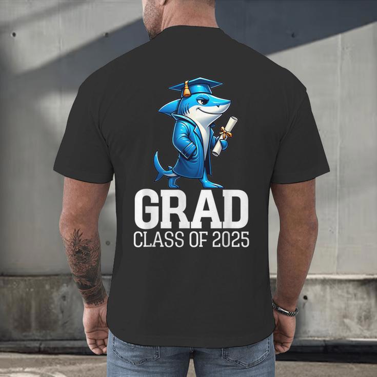 Grad Class Of 2025 Boys Shark Graduation Graduated Men's Back Print T-Shirt