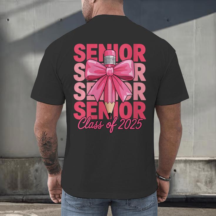 Graduate 2025 For Senior 2025 Graduation Coquette Pink Bow Men's Back Print T-Shirt