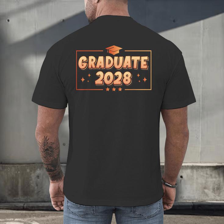 Graduate 2028 Class Of 2028 Senior Graduation Men's Back Print T-Shirt