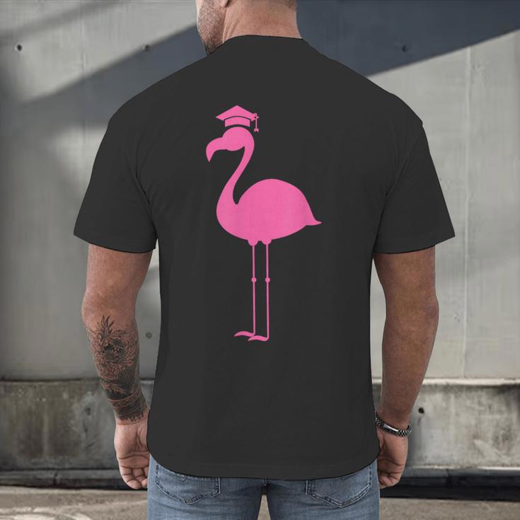 Graduate Cute Pink Flamingo Graduation Men's Back Print T-Shirt