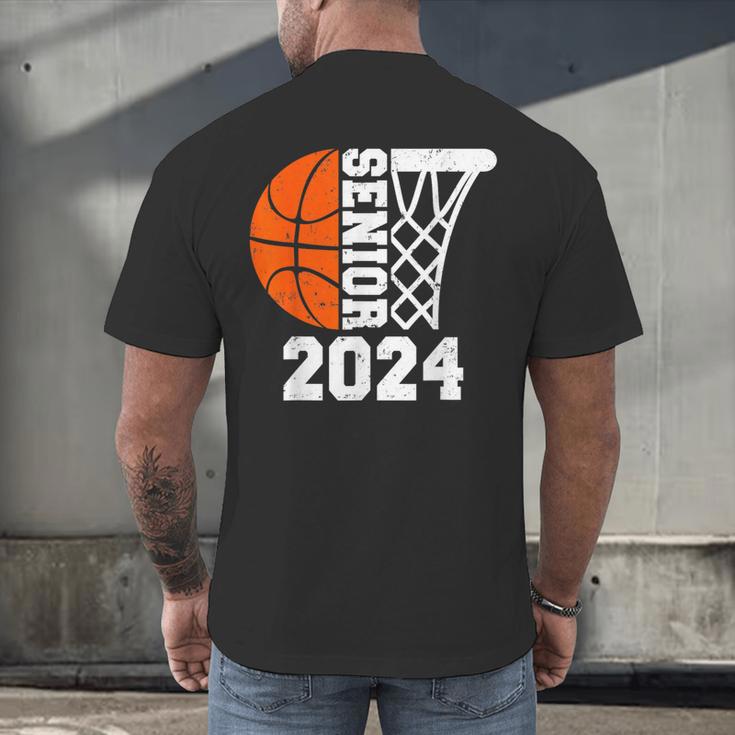 Graduate Senior Class Of 2024 Basketball Player Graduation Men's Back Print T-Shirt