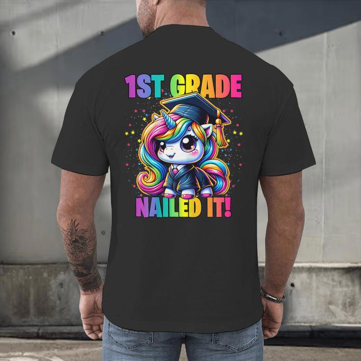 Graduation 1st Grade Unicorn Nailed It Girls Grad Magical Men's Back Print T-Shirt