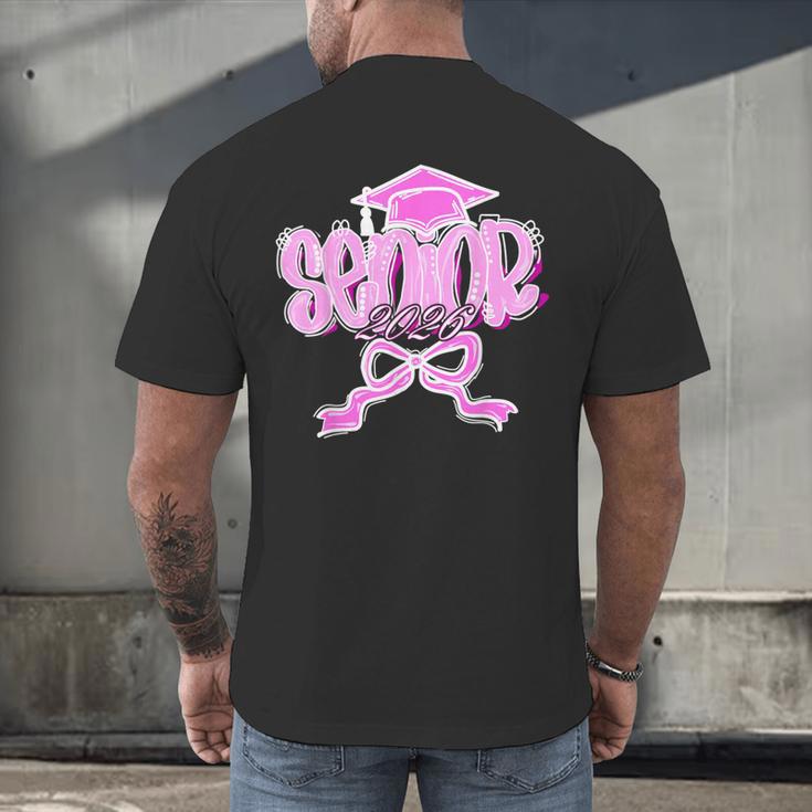 Graduation 2026 Senior 2026 Class Of 2026 Coquette Pink Girl Men's Back Print T-Shirt