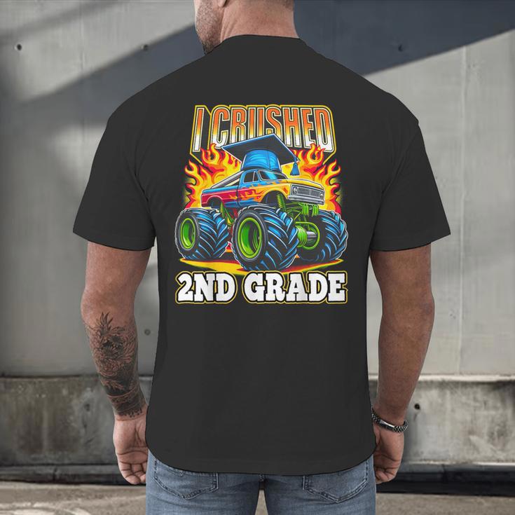 Graduation 2nd Grade Monster Truck Boys I Crushed Grad Men's Back Print T-Shirt