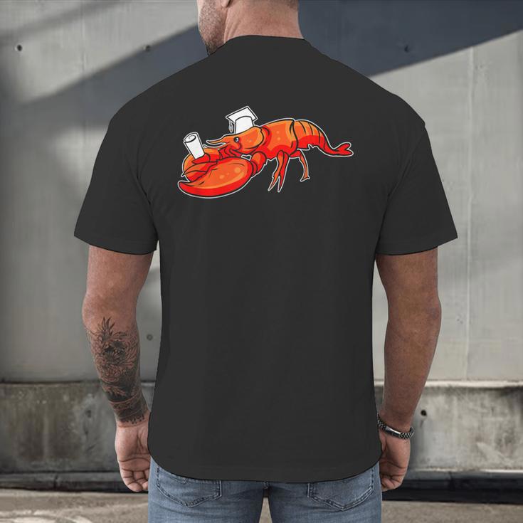 Graduation Bachelor Master Doctor PhD Study School Lobster Men's Back Print T-Shirt
