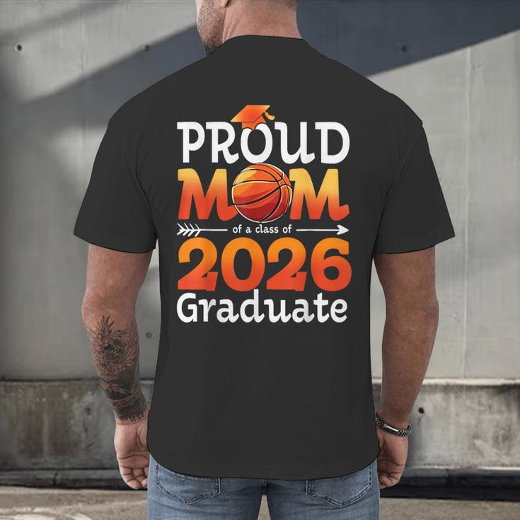 Graduation Basketball Retro Proud Mom Of A 2026 Graduate Men's Back Print T-Shirt