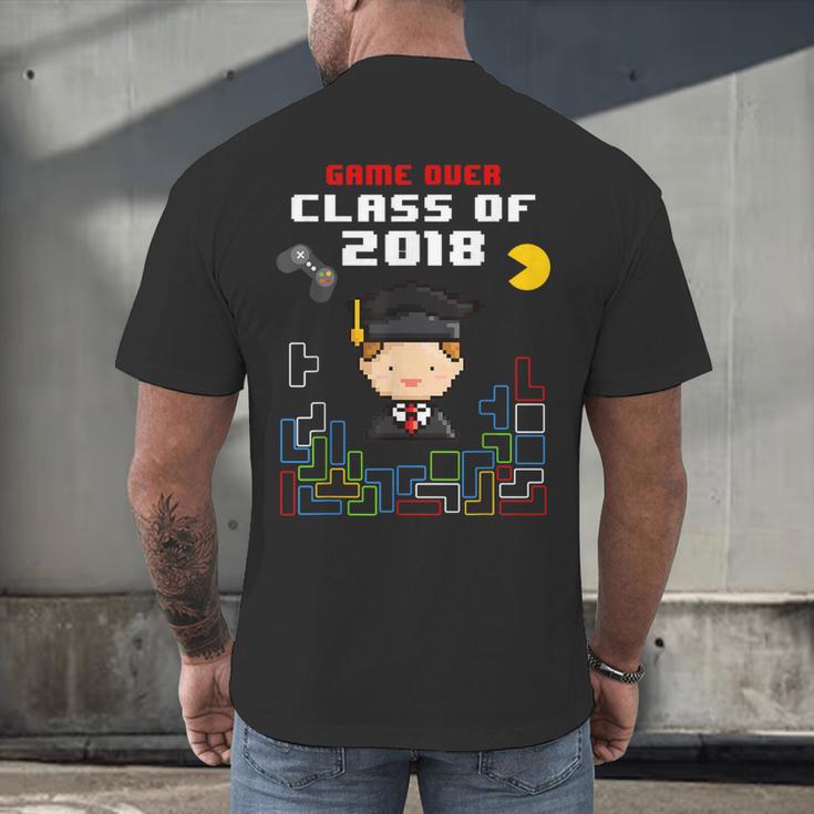 Graduation Class Of 2018 Game Over 8-Bit Gamer Men's Back Print T-Shirt