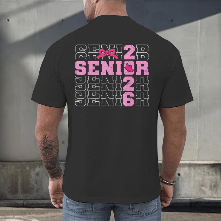 Graduation Class Of 2026 Senior 2026 Pink Bow Coquette Men's Back Print T-Shirt