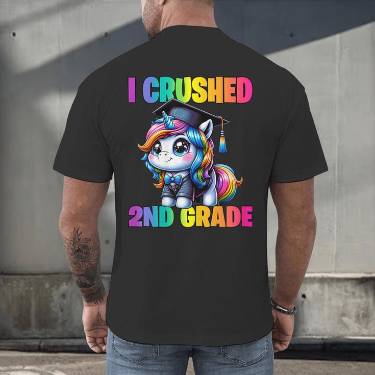 Graduation I Crushed 2nd Grade Unicorn Girls Grad Magical Men's Back Print T-Shirt