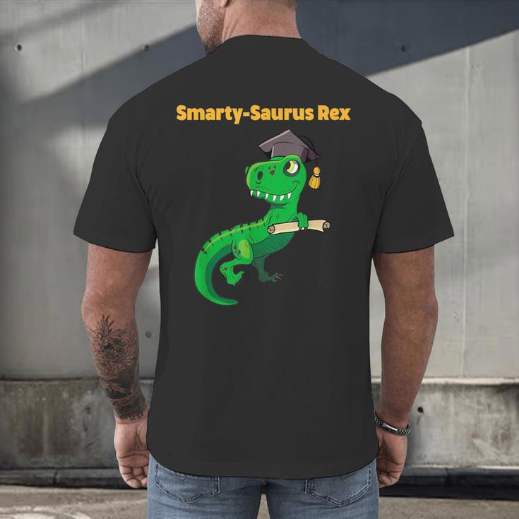 Graduation Dinosaur Smarty Saurus Rex Diploma Dinosaur Men's Back Print T-Shirt