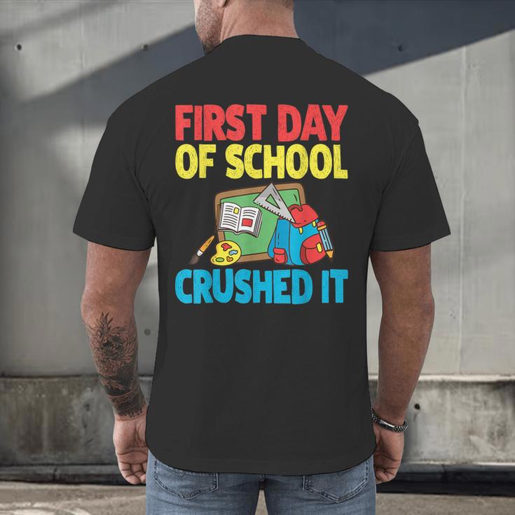 Graduation First Day Of School Crushed It Men's Back Print T-Shirt