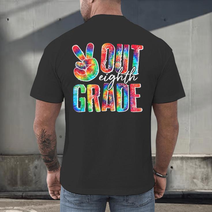 Graduation Peace Sign Out Eighth Grade Tie Dye Hippie Men's Back Print T-Shirt