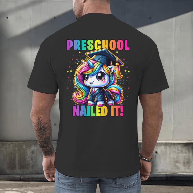 Graduation Preschool Unicorn Nailed It Pre-K Girls Grad Men's Back Print T-Shirt