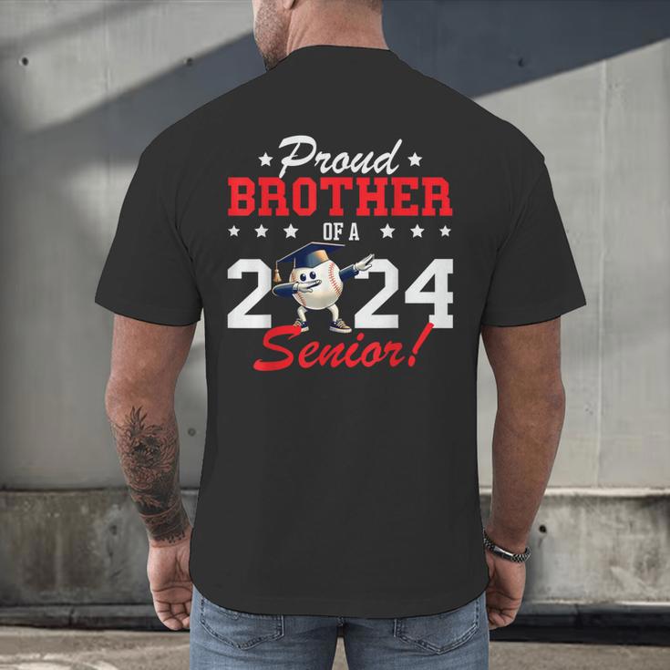 Graduation Proud Brother Of A 2024 Senior Baseball Player Men's Back Print T-Shirt