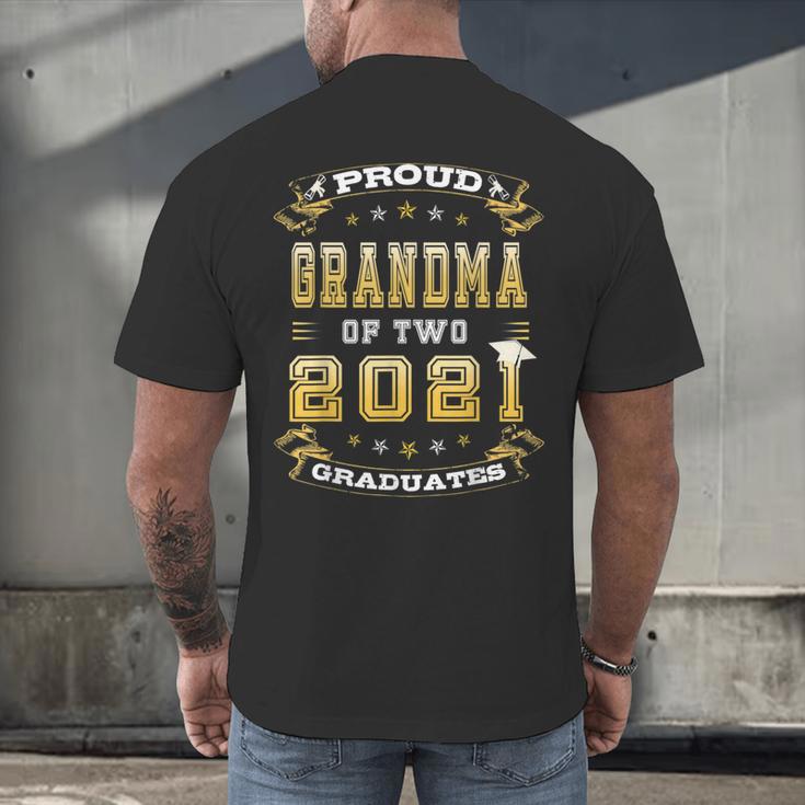Graduation Proud Grandma Of Two 2021 Graduates High School Men's Back Print T-Shirt