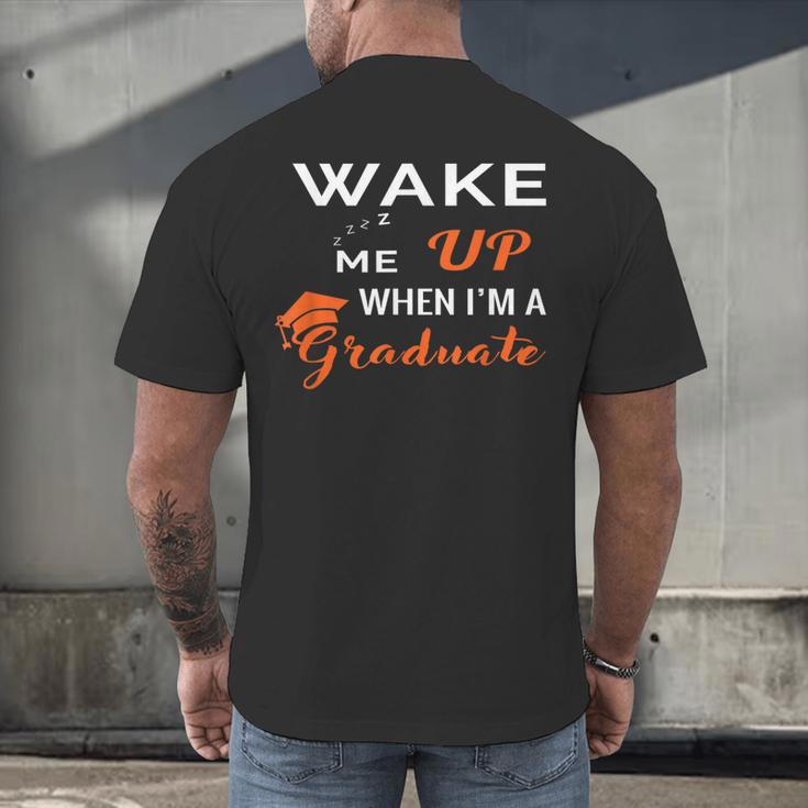 Graduation Shirt High School And College For Sleepy Graduate Men's Back Print T-Shirt
