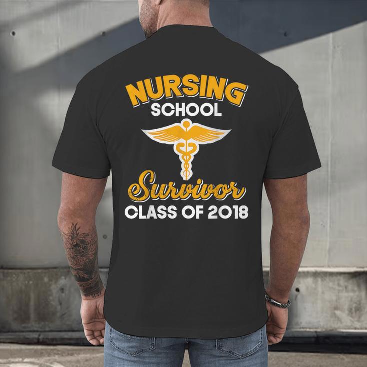 Graduation Shirt Nursing School Survivor Class Of 2018 Tee Men's Back Print T-Shirt