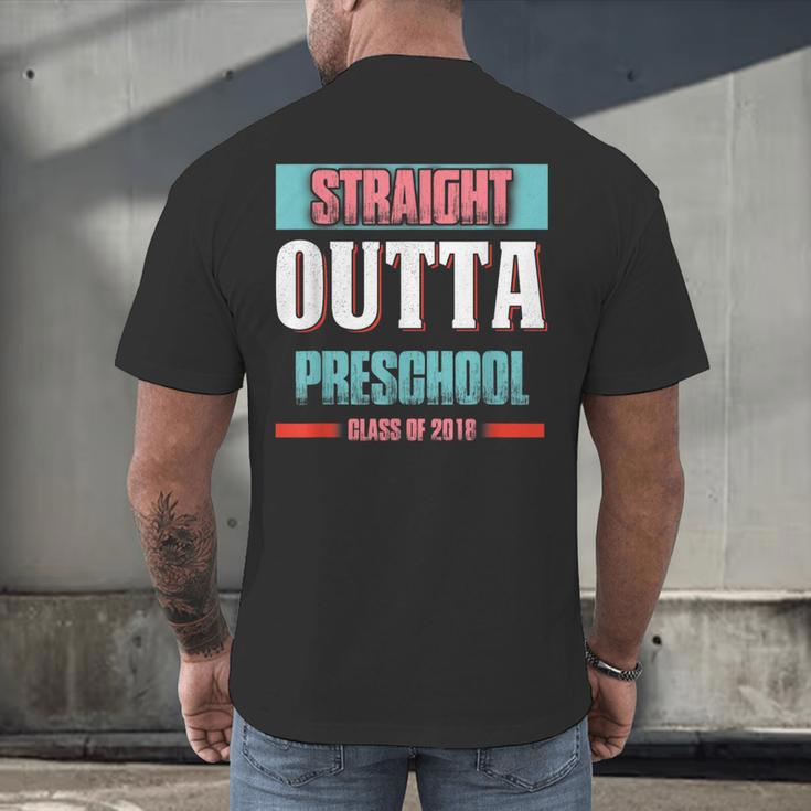 Graduation Shirt Straight Outta Preschool Class Of 2018 Tee Men's Back Print T-Shirt