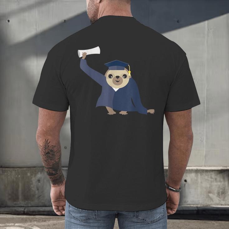 Graduation Sloth Lover T-Shirt Class Of 2019 Men's Back Print T-Shirt
