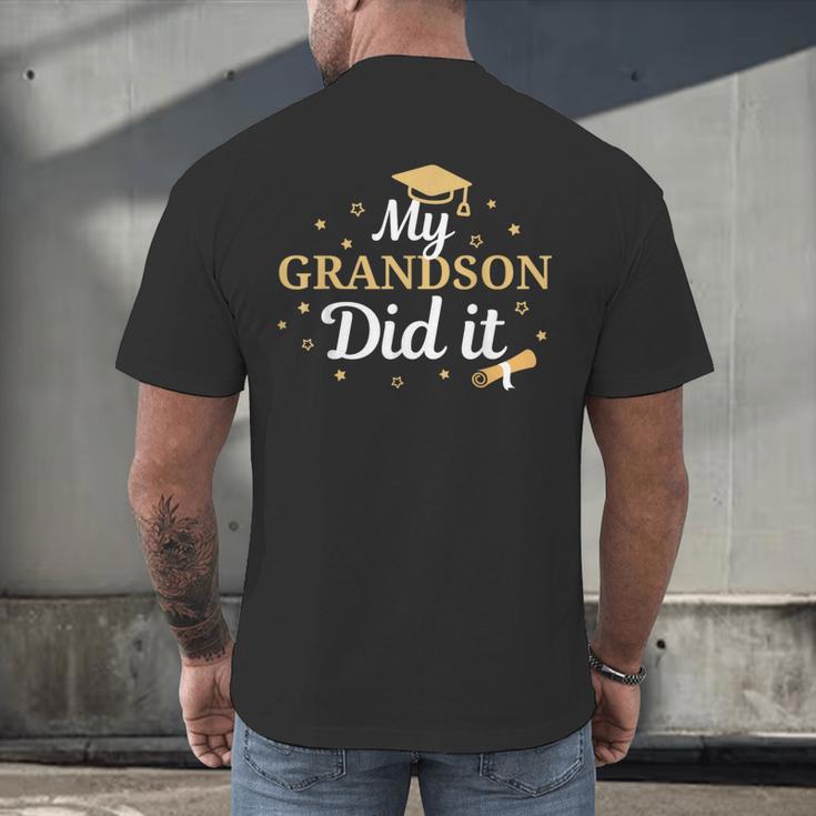 My Grandson Did It Proud Class Senior Graduate Graduation Men's Back Print T-Shirt