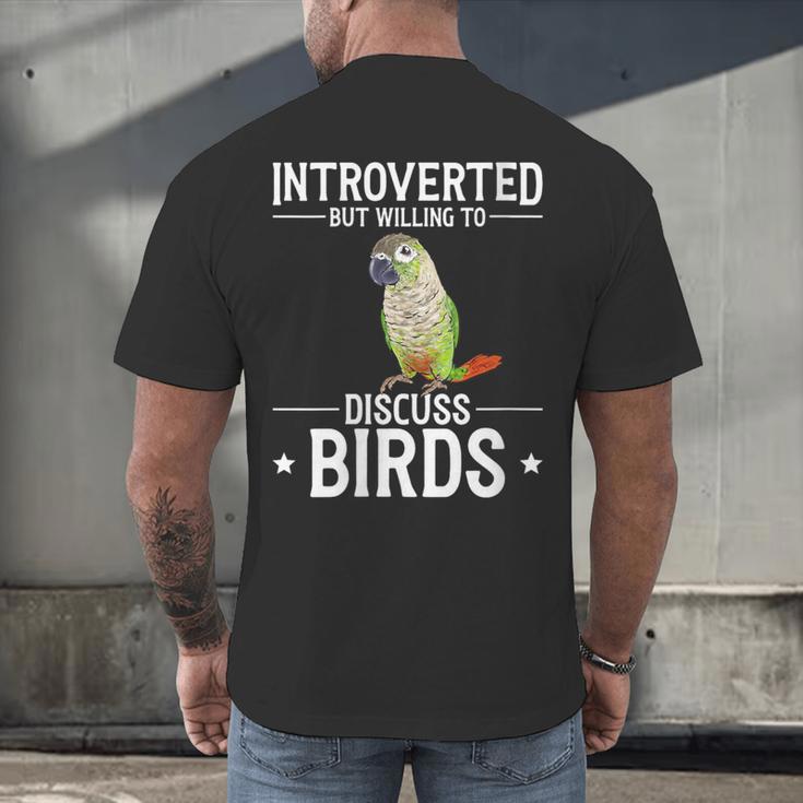 Green Cheek Conure Introvert Parrot Bird Conure Men's Back Print T-Shirt Green Cheek Conure Introvert Parrot Bird Conure Men's Back Print T-Shirt