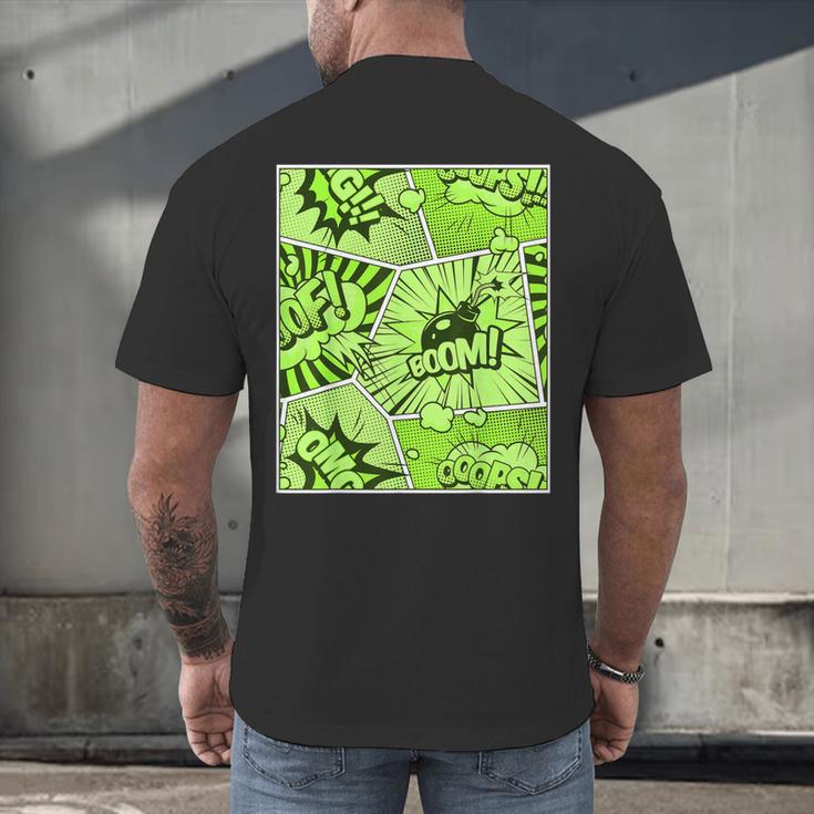 Green Comic Book Green Graphic Men's Back Print T-Shirt