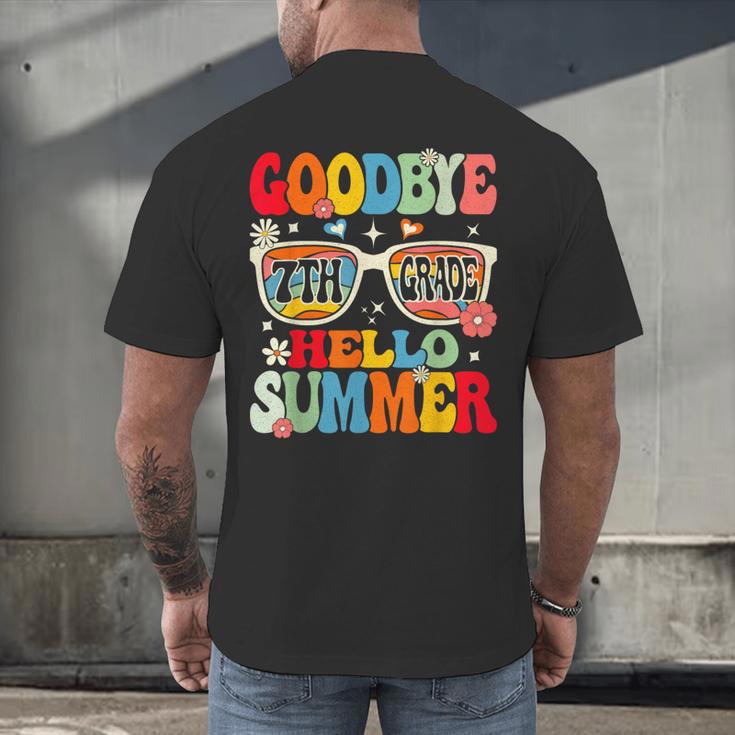 Groovy Goodbye 7th Grade Graduation Hello Summer Kids Men's Back Print T-Shirt