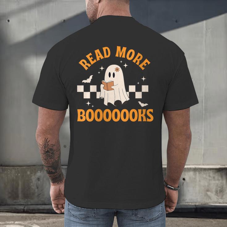 Groovy Halloween Teacher Spooky Read More Book Women Girl Men's Back Print T-Shirt