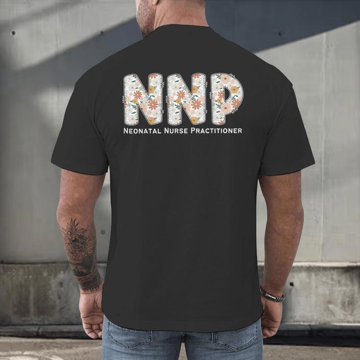 Groovy NNP Neonatal Nurse Practitioner Floral Graduation Men's Back Print T-Shirt