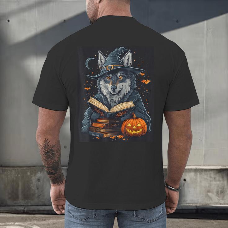 Halloween Girls Boys Cute Wolf Book Pumpkin Kids Halloween Men's Back Print T-Shirt Halloween Girls Boys Cute Wolf Book Pumpkin Kids Halloween Men's Back Print T-Shirt