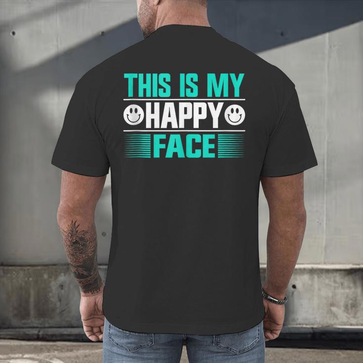 This Is My Happy Face Introvert Men's Back Print T-Shirt This Is My Happy Face Introvert Men's Back Print T-Shirt