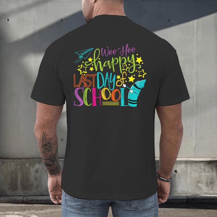 Happy Last Day Of School Student Teacher Graduation Men's Back Print T-Shirt