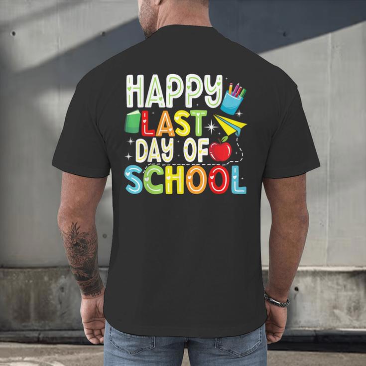 Happy Last Day Of School Teacher Kids Boys Girls Graduation Men's Back Print T-Shirt