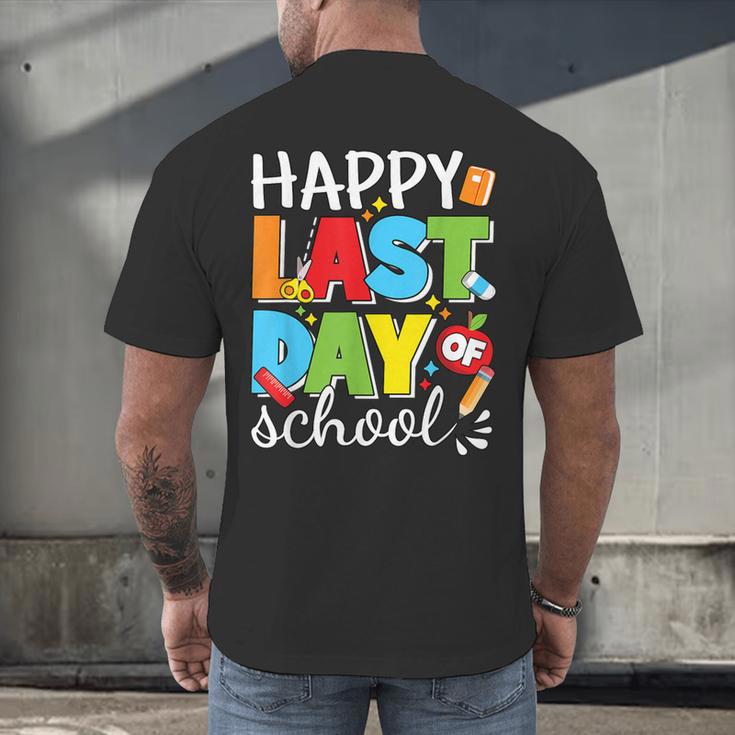 Happy Last Day Of School Teacher Student Graduation Men's Back Print T-Shirt