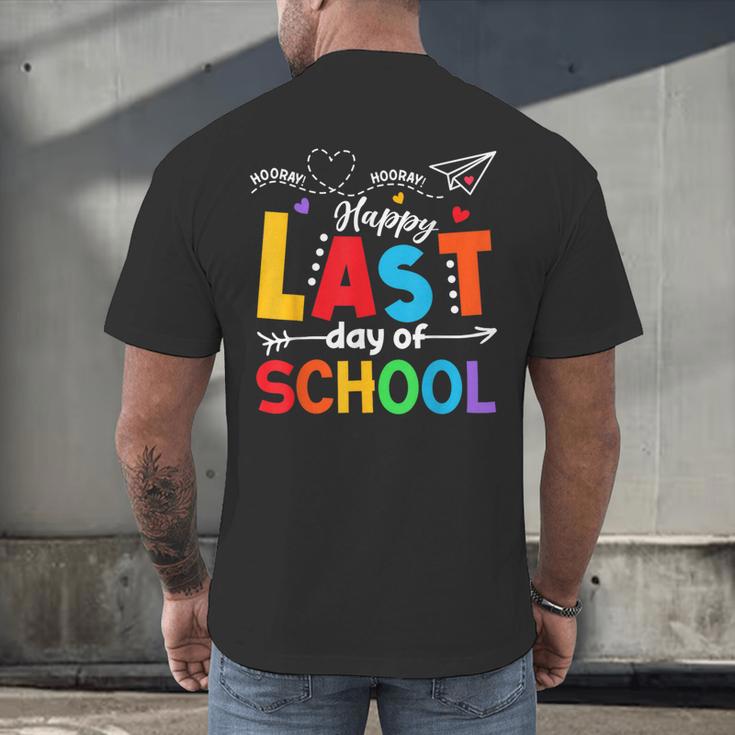 Happy Last Day Of School Teacher Women Student Graduation Men's Back Print T-Shirt