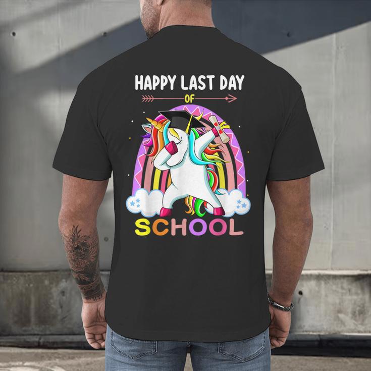 Happy Last Days Of School Graduation Class 2022 Unicorn Girl Men's Back Print T-Shirt