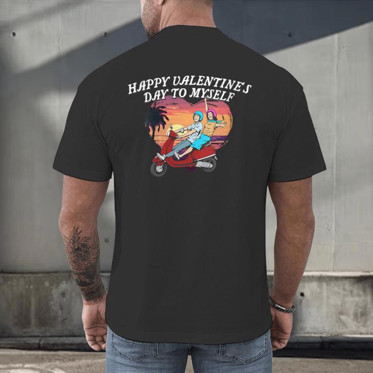 Happy Valentines Day To Myself Introvert Humor Men's Back Print T-Shirt Happy Valentines Day To Myself Introvert Humor Men's Back Print T-Shirt
