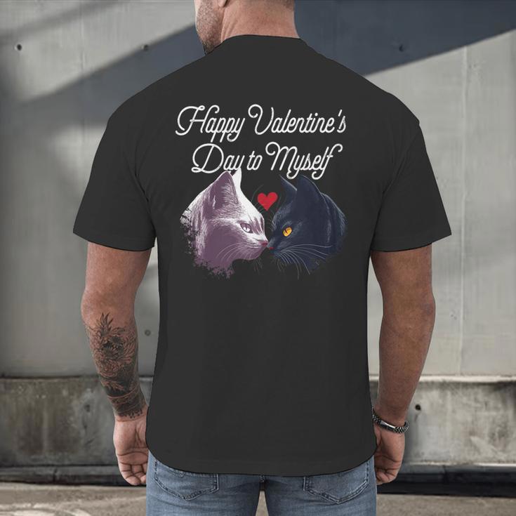 Happy Valentines Day Self Introvert Humor Antisocial Men's Back Print T-Shirt Happy Valentines Day Self Introvert Humor Antisocial Men's Back Print T-Shirt