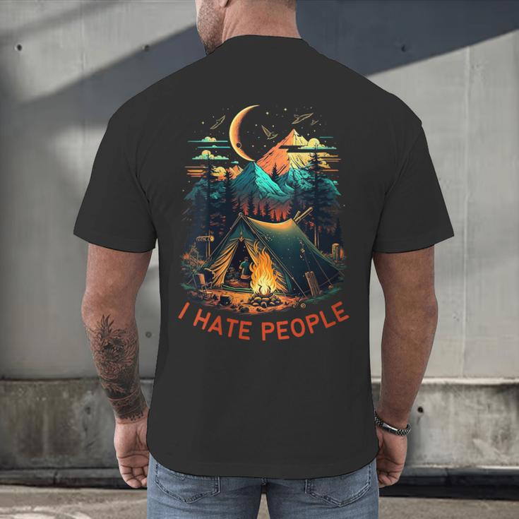 I Hate People Id Rather Be Camping Sarcastic Introvert Men's Back Print T-Shirt I Hate People Id Rather Be Camping Sarcastic Introvert Men's Back Print T-Shirt