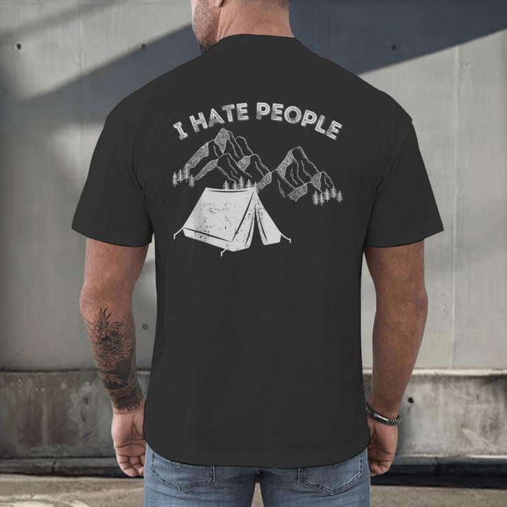 I Hate People Introvert Sarcastic I Love Camping Men's Back Print T-Shirt