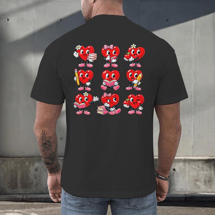 Heart Reading Books Valentine’s Day Girl And Boy Book Lovers Men's Back Print T-Shirt Heart Reading Books Valentine’s Day Girl And Boy Book Lovers Men's Back Print T-Shirt